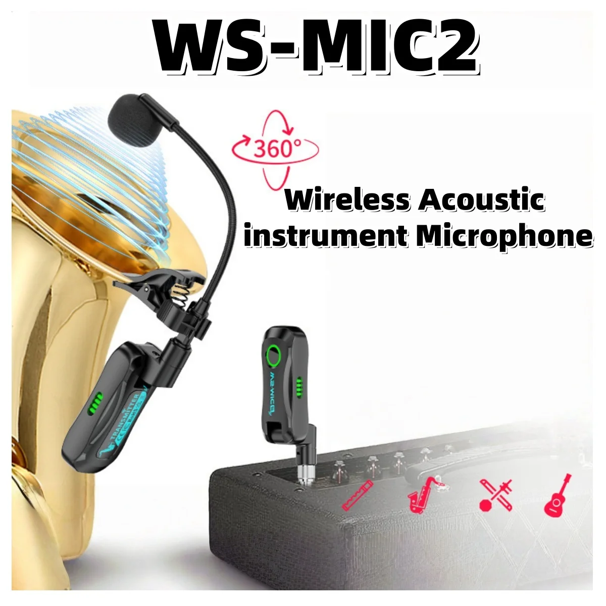 Soundstream Ws-mic2 2.4g Wireless Mic 12ms Low Latency 48khz HD