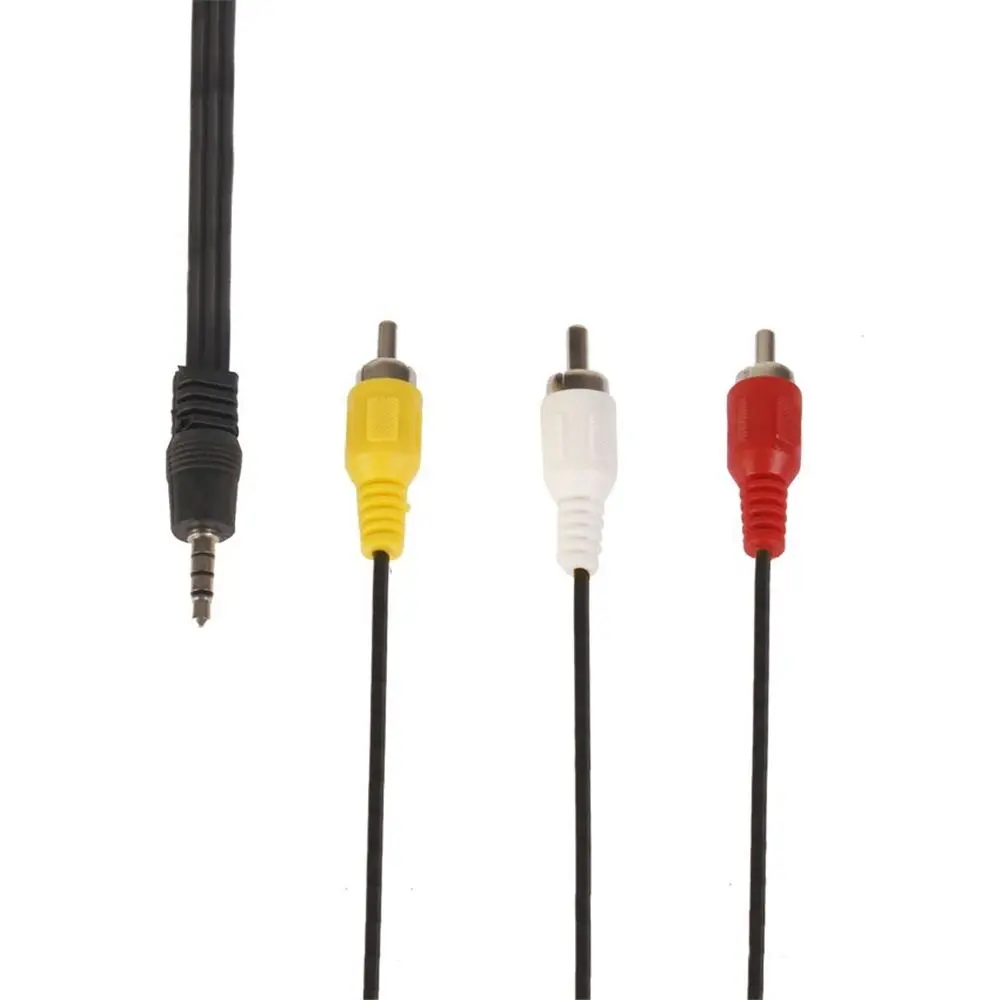 RCA Male Black 3 RCA 3.5MM Jack To RCA Plug Adapter Converter Video Cables Wire Audio Cable AV