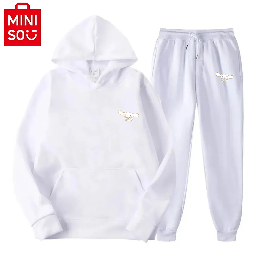 MINISO Fashion Best Sellers Sanrio Leisurewear Polyester Kangaroo Pocket High Quality Hoodie Cinnamoroll Cartoon Anime Printing