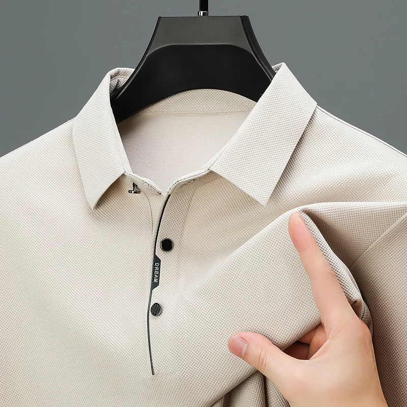 

High quality long sleeved men's polo shirt for autumn customized fashion high-end design comfortable and casual business T-shirt