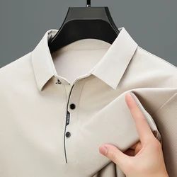 High quality long sleeved men's polo shirt for autumn customized fashion high-end design comfortable and casual business T-shirt