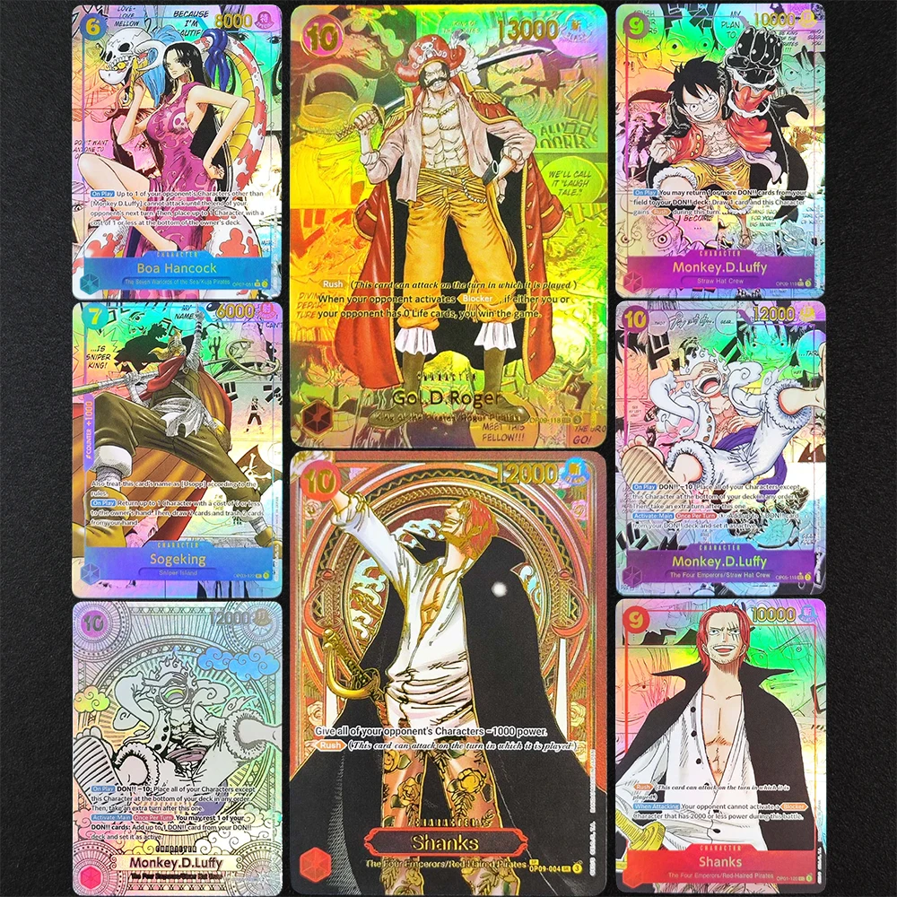 

Self Made One Piece OPCG English Luffy Shanks Teach Zoro Law Sabo Ace Nami Buggy Hancock Rayleigh Chopper Аниме Флэш-карта Игрушка