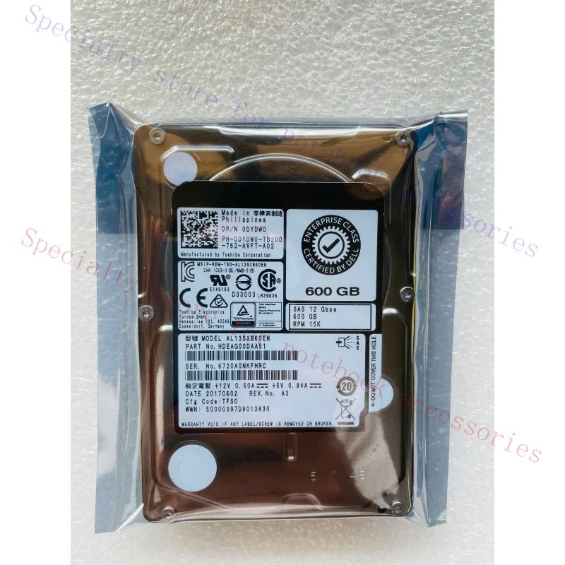 A+ DYDW0  FOR Dell 600GB 15K 12G 12Gbps SAS 2.5" Enterprise HDD Hard Drive 0DYDW0