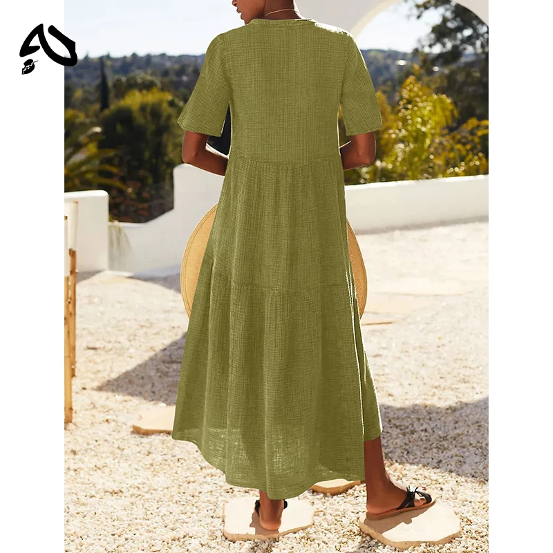 Original Muslin 100% Cotton Gauze Elegant Pretty Women Dresses Sexy V-Neck Long Party Dress Ladies Dresses Sale Summer Sundress