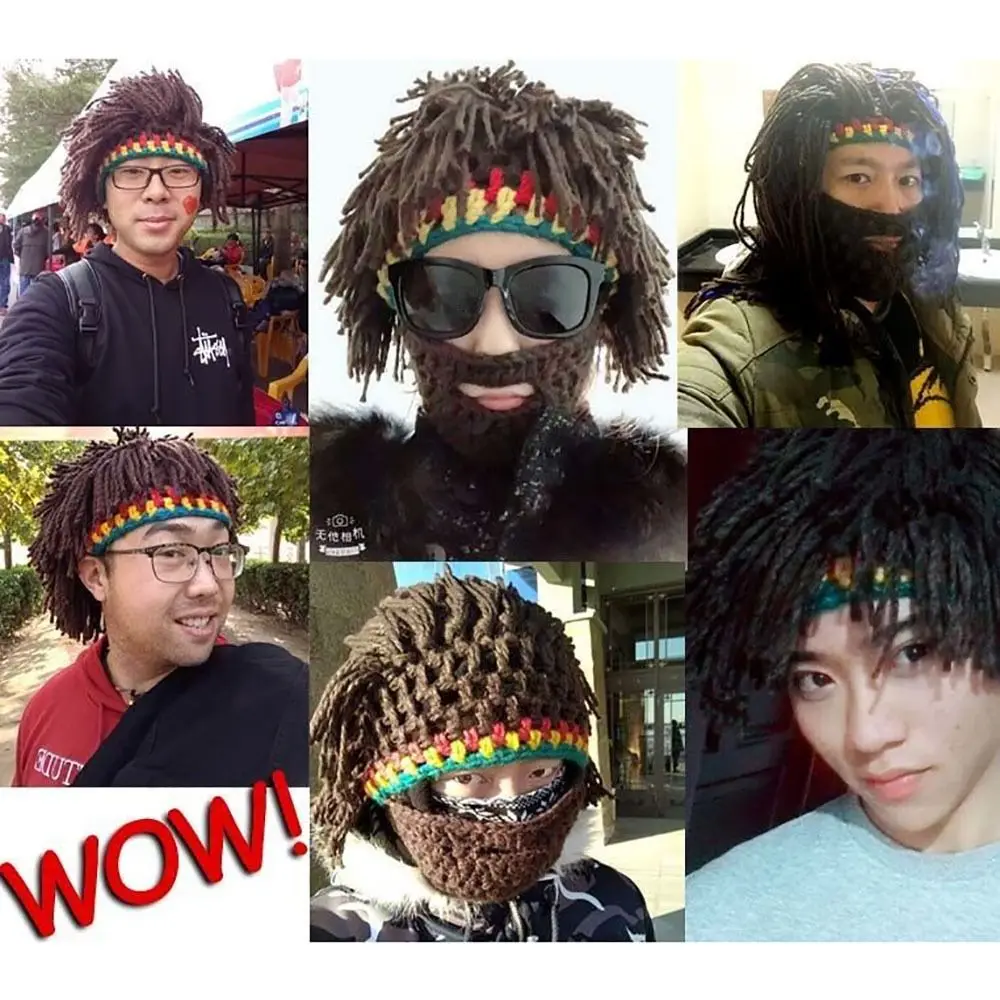 Nightclub Bar Hip-hop Wig Braid Hat Reggae Dreadlocks Wig Men Wig Africa Roots Wig