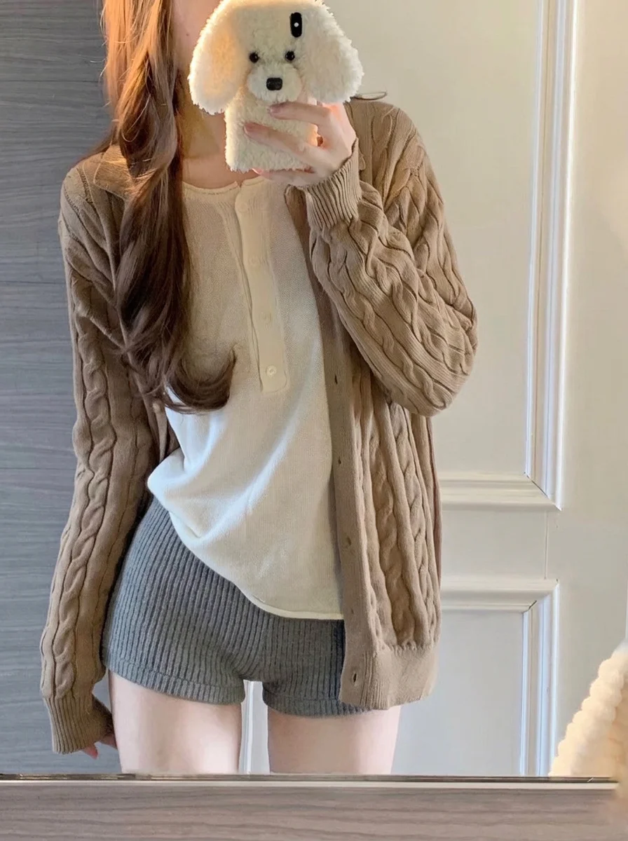 American Style Spicy Girl Low Waist Ultra Short Knitted Casual Shorts Soft Cozy Slimming Base Layer Pants for Women