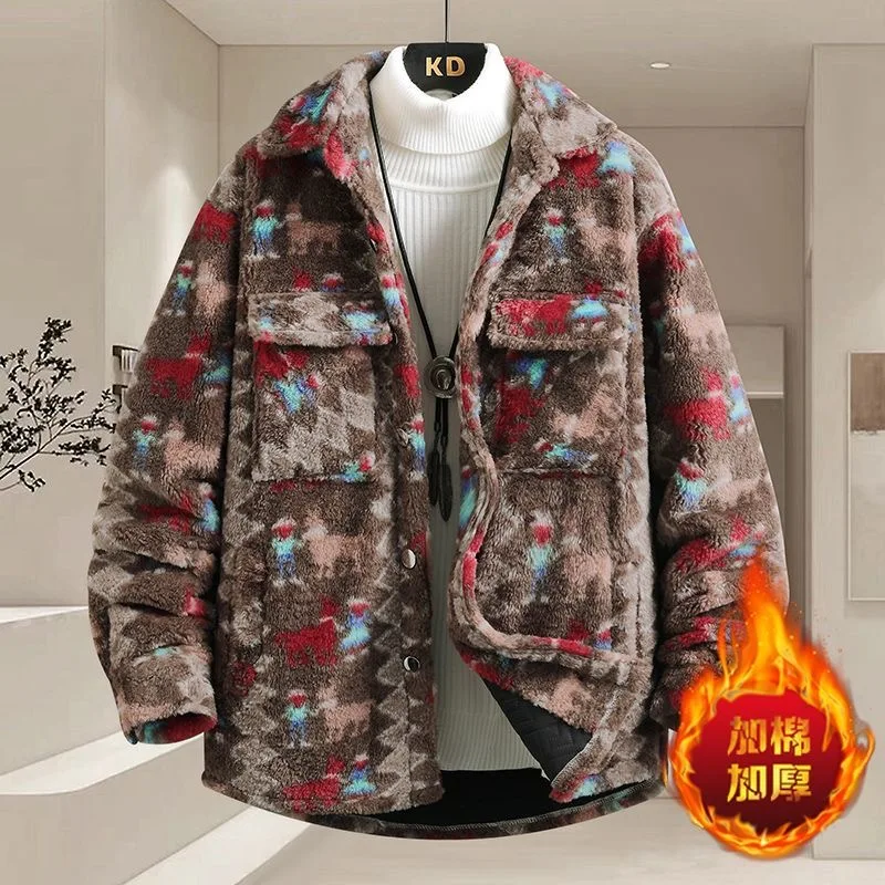 

Зимняя модная трендовая куртка из плотного бархата и теплого хлопка для мужчин, повседневная свободная спортивная куртка большого размера, высококачественная куртка
