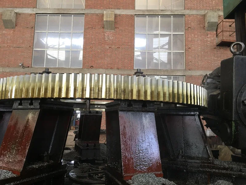35CrMo Custom Pinion Girth Gear Rotary Kiln Parts Large Size Rotating Ring Gear