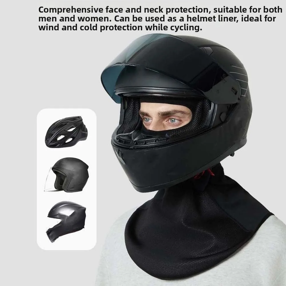 Warm Lining Winter Balaclava Mask Extended Collar Dustproof Guard Cycling Helmet Liner Thick Fabric Neat Stitching