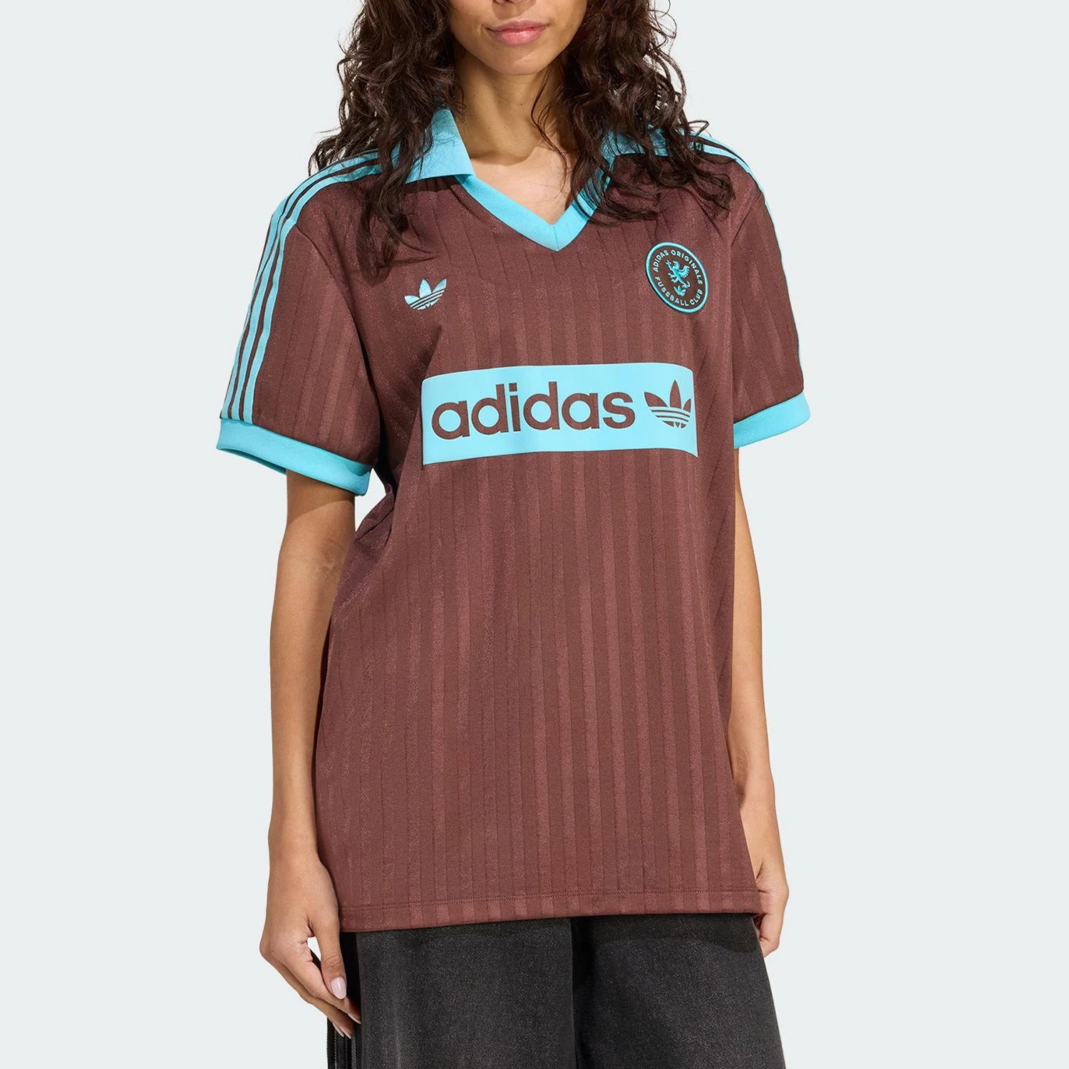 Adidas genuine clover women's loose collared retro polo shirt JY3542