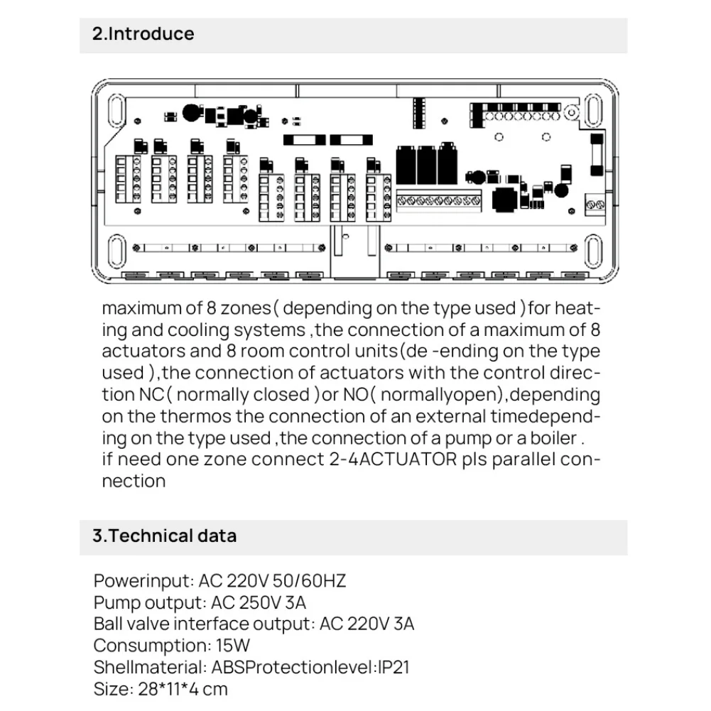 

8-канальный блок управления, центральный концентратор для настенной связи котла, предназначенный для индивидуальных решения для зоны температуры