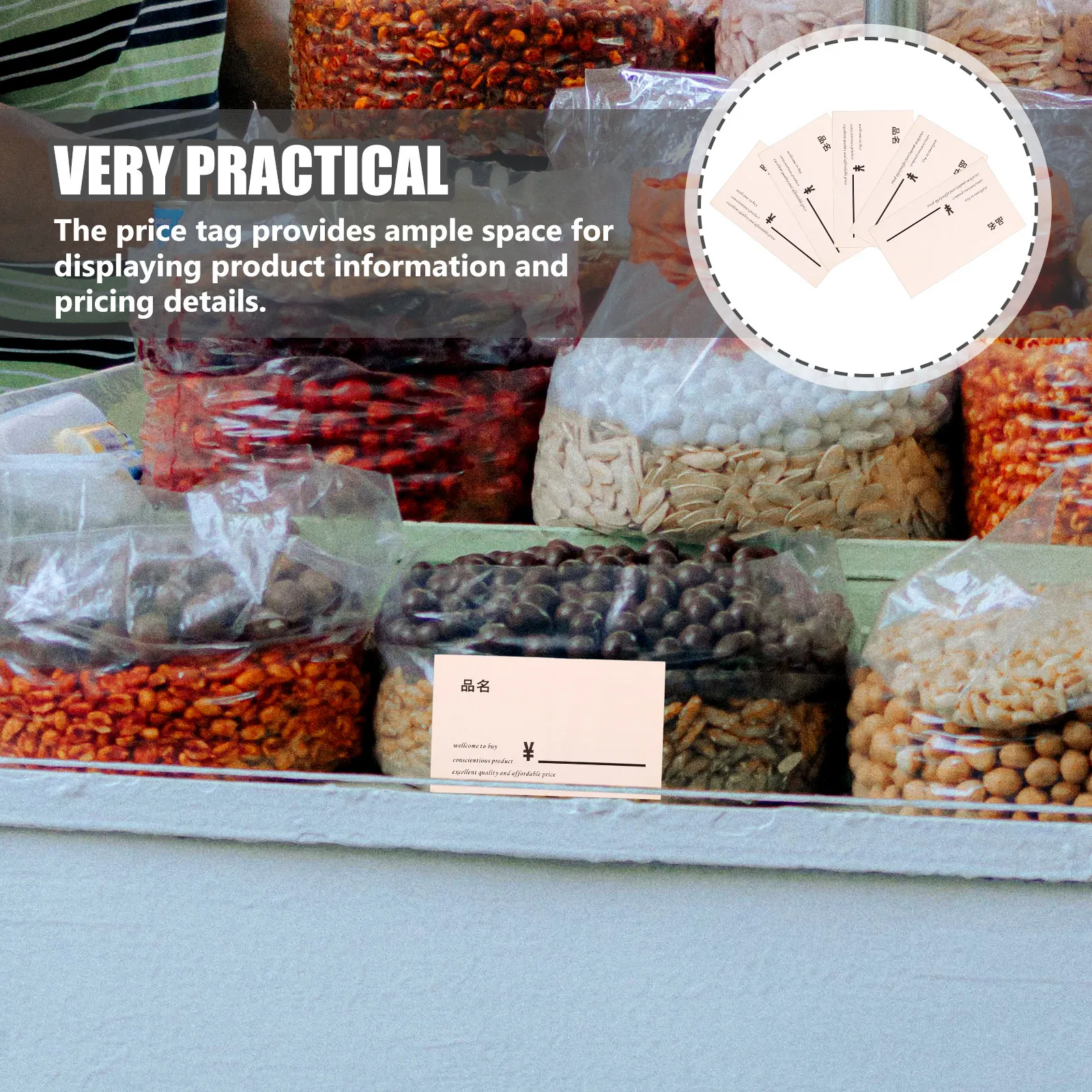 

100Pcs Paper Price Tags for Retail Stores Shopping Malls Fruit Vegetable Pricing Labels Tear-Resistant Blank Price Signs