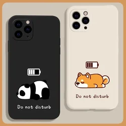 Funny Sleep Panda Dog Phone Case For iPhone 17 14 15 12 11 13 16 Pro Max Mini 7 8 Plus SE Cute Animal Clear Cover Skin Fundas