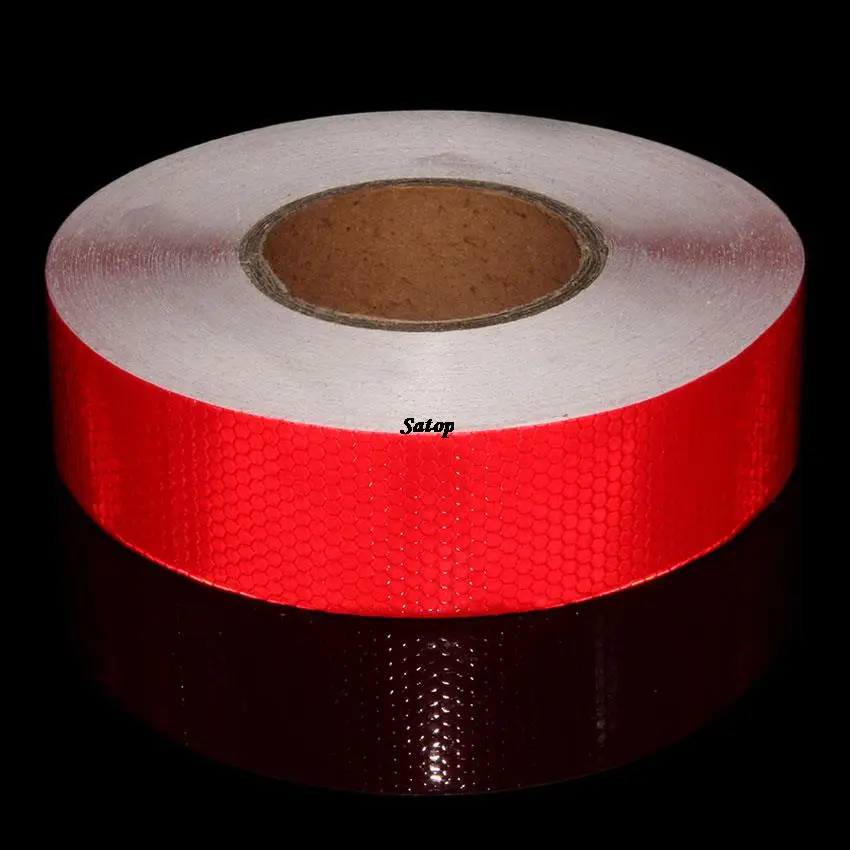 5cm*25m PVC Reflective Tape Red Reflector Vinyl  Self Adhesive Reflective Sheeting Car Sticker For Bicycle Truck Trail Motorbike