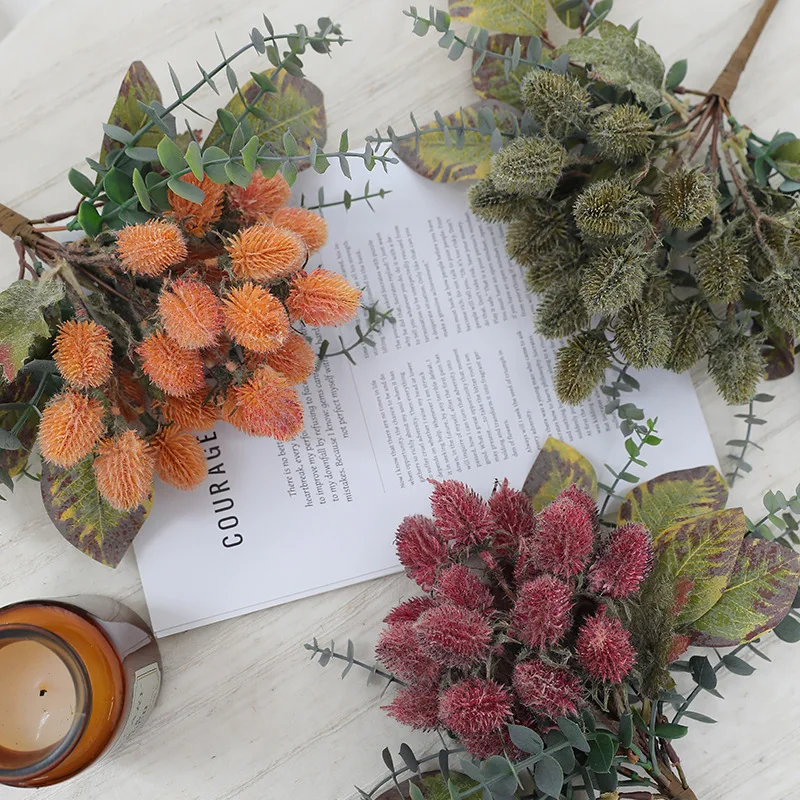 

Eryngium artificial flower plant fake flower class wedding bouquet scene layout Eryngium fruit