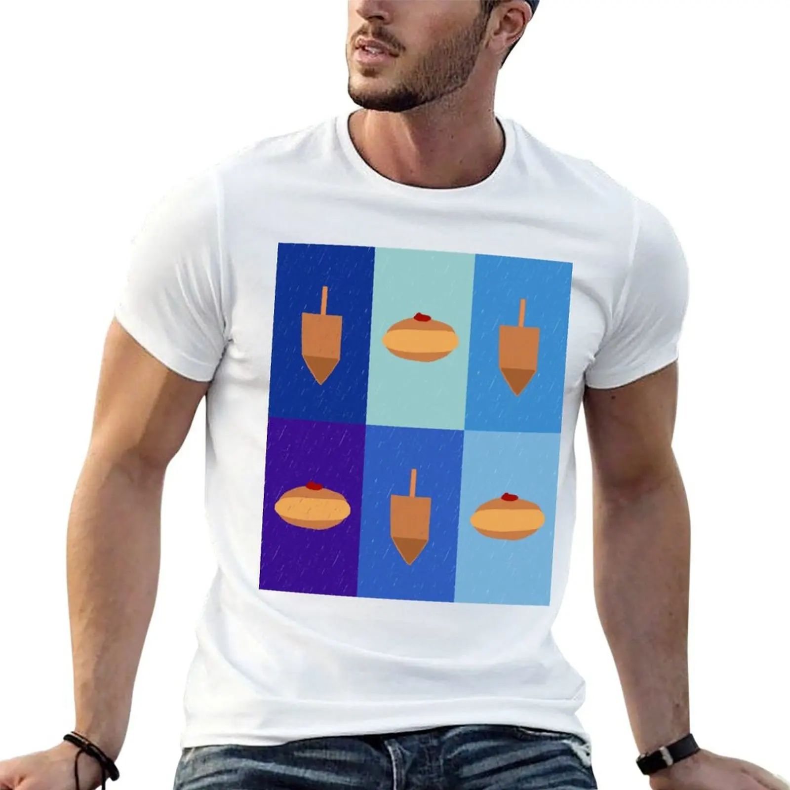 D&D - Doughnuts and Dreidels Blue Grid T-Shirt funny t shirts dark humor man t shirts high quality luxury brand T-Shirt