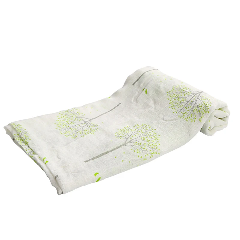 Baby Swaddle Blanket 120x120cm Soft Newborn Wrap Muslin 70% Bamboo 30% Cotton Comfortable Lightweight Blankets for Babies