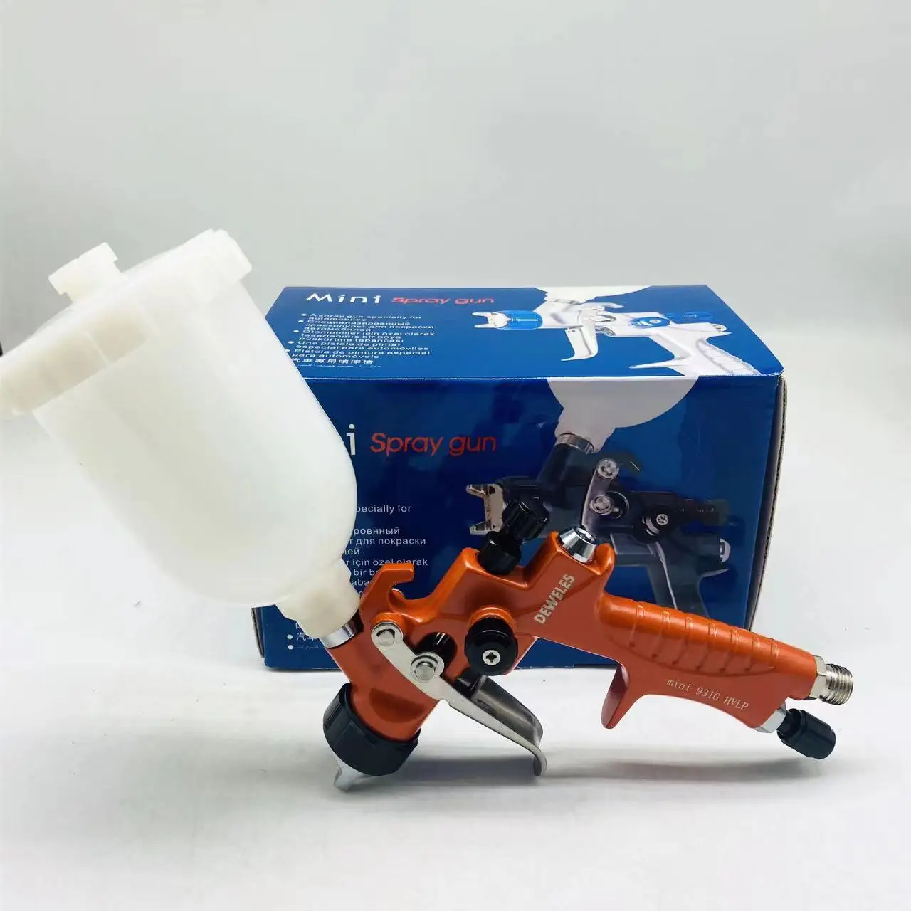 

Orange Mini931G Car Paint Spray Gun HVLP Repair Tool 0.8/1.0mm Nozzle 250mm Cup