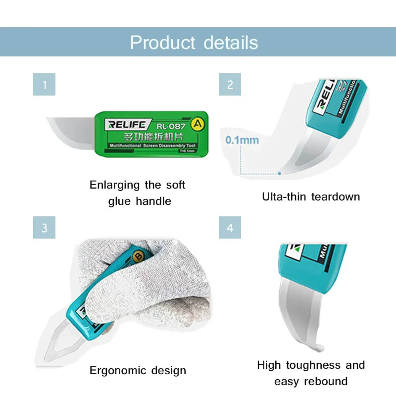 Imagem -02 - Relife-lâmina Rl087 em Multi-função Desmontagem para Tela do Telefone Móvel Borda Curvada Peça de Reparo