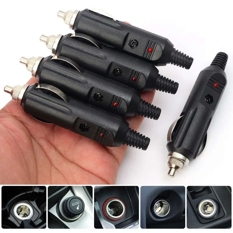 1-10pcs Car Cigarette Lighter LED Socket Plug Connector Adapter 12V-24V LED Illuminated Adapter for RV Boats Trucks Accessories