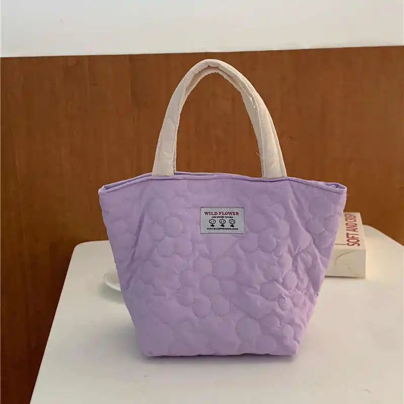 

Embroidered Flower Handbag Women's Universal Style Walking Work Bag Sweet Cool Style Floral Patterned Handbag for Daily Use