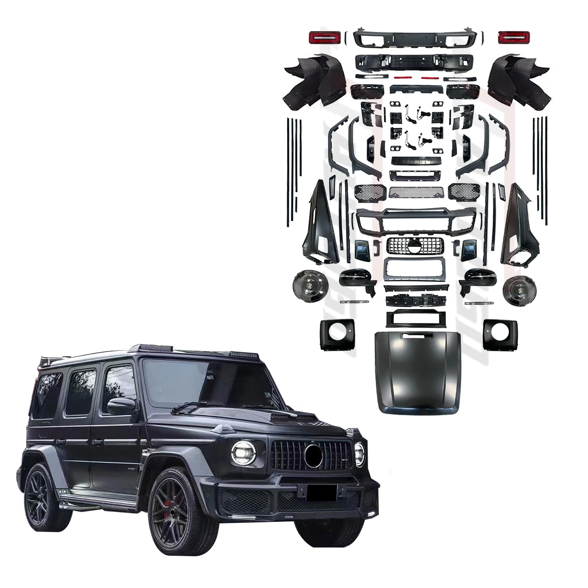 

Car Modification Parts, G-Class G Wagon W463 2002-2018 Car Bumper Body Kit, Upgraded to W464 W463A 2019