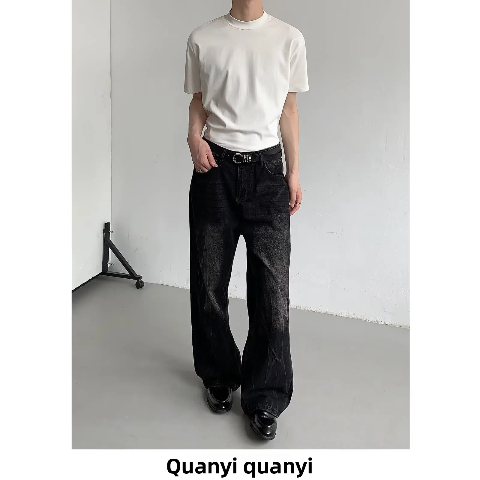 

Свободные прямые мужские джинсы, широкие повседневные брюки, осень-зима, большие размеры 250, американские облегающие брюки Cleanfit