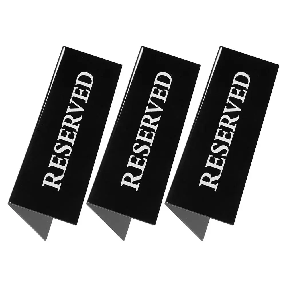 

3Pcs Acrylic Table Signs For Wedding Card Signs for Hotel Restaurant Reserved Seating Black Lettering NonSmoking Notice