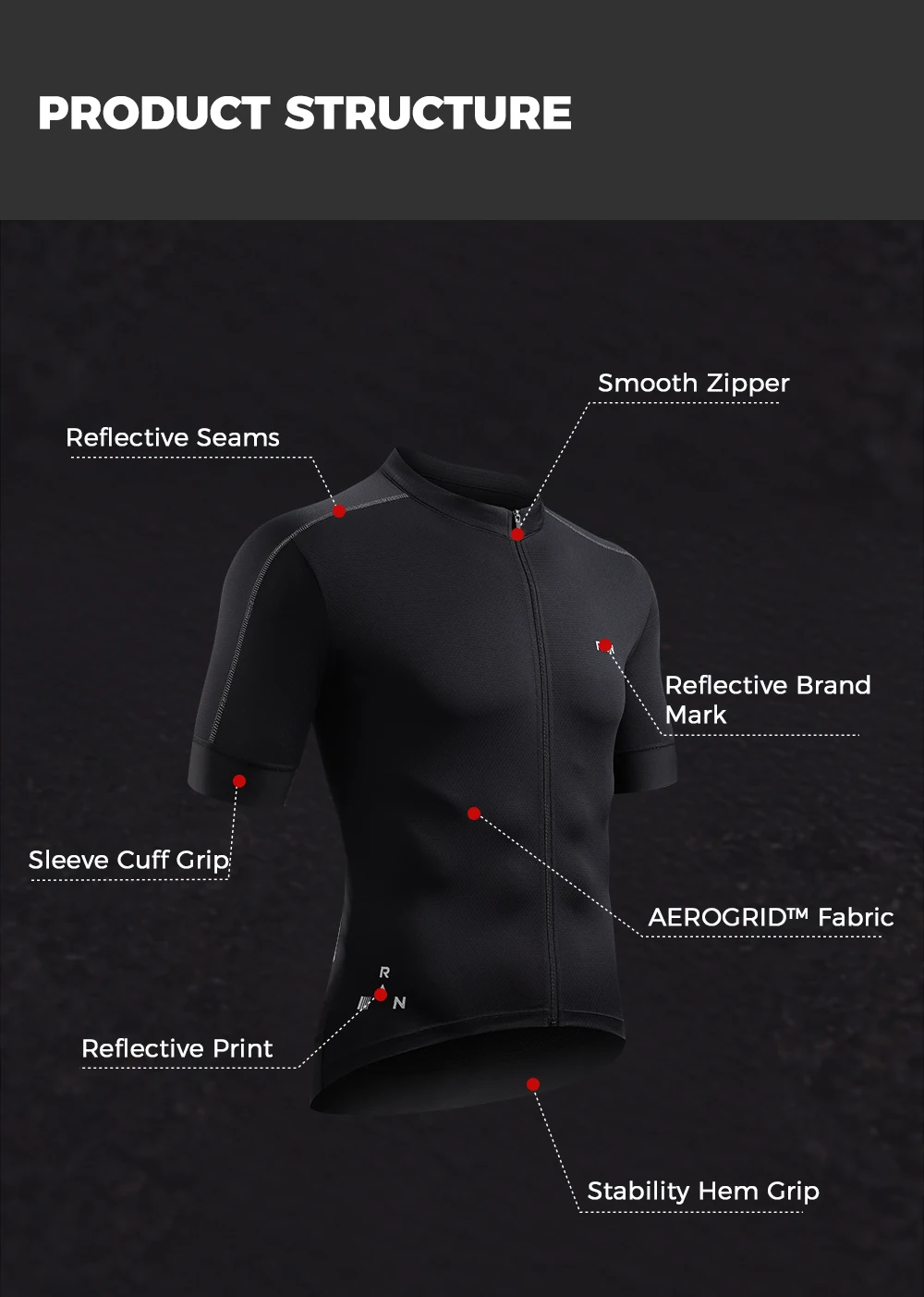 RION Herren-Radtrikot, Fahrradbekleidung, Profi-Mountainbike-MT-Bike-Shirt, UPF 50+, Ausrüstung für Nachtfahrten, Rennbekleidung, Outdoor-Bekleidung. – Detail 8