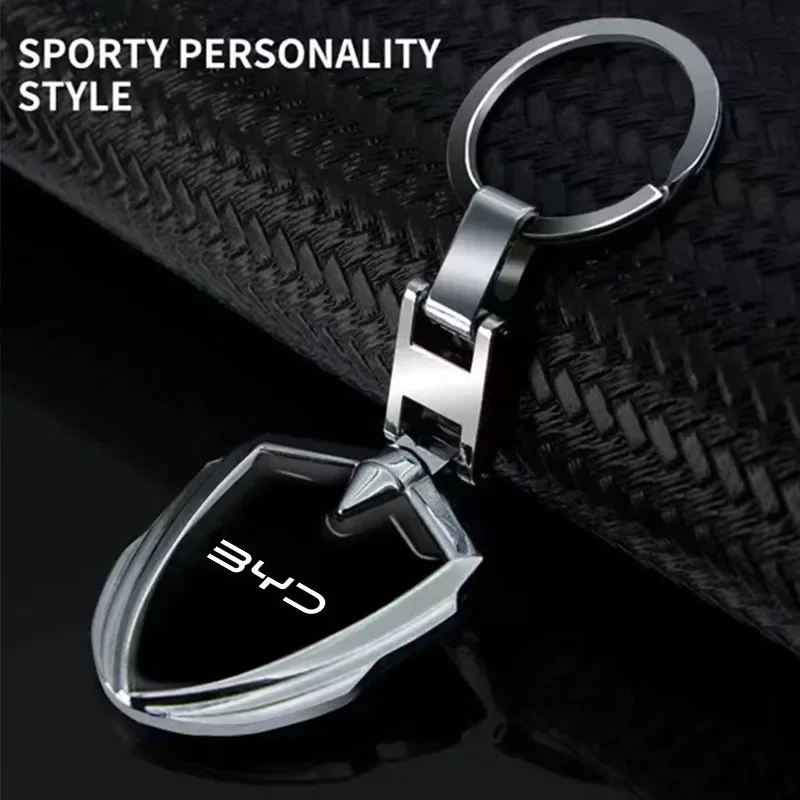 1Pc 3D Chrome Metal Car Logo Keychain For BYD Atto 3 Yuan Plus Dolphin Seal Seagull Tang Han Song Qin F3 F0 S6 S7