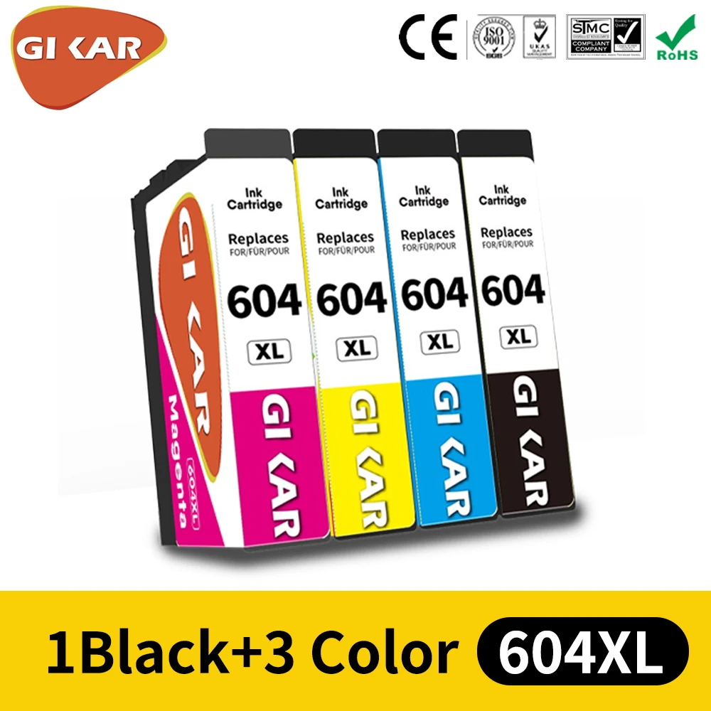 GIKAR Epson  604 T604XL Compatible Ink Cartridge for Epson XP-2200 2205 3200 3205 4200 4205 WF-2910 2935 2930 2950 DWF Printer