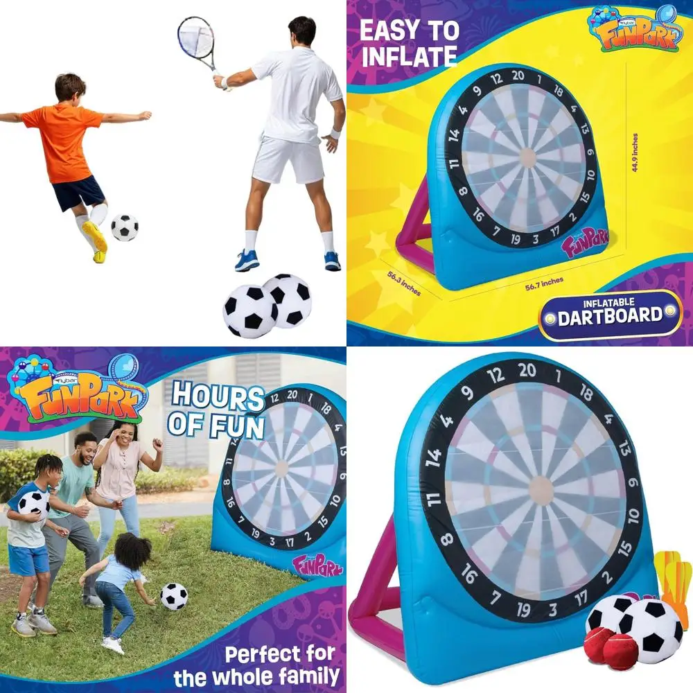 

Inflatable Velcro Dartboard Game for Kids - Outdoor Target Toy Set for Ages 6+ with Balls & Pump