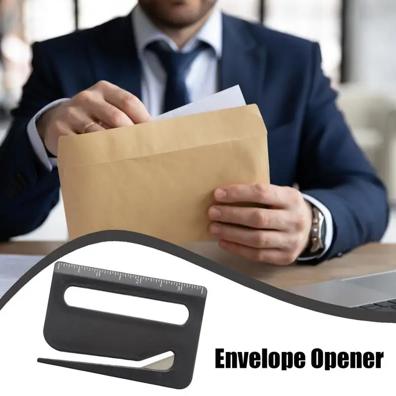 Letter Opener Envelope Mail Slitter Wrapping Cutter Box Opener Safe Mail Opener With Pointed End Magnifying Glass Ruler
