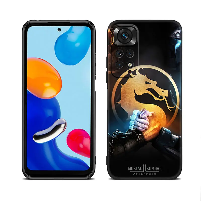 Scorpion Mortal Kombat Black Phone Case For Xiaomi Redmi Note 12 + 11 11S 11T 11E 10 10T 5G 10S 9S 9 8T 7 6 Pro Silicone Cover