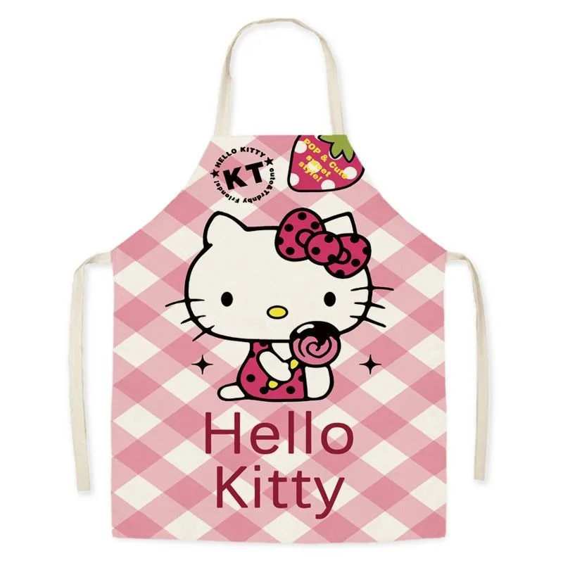 Kreskówka śliczne Sanrio Hello Kitty fartuch Kawaii fartuch dla rodziców i dzieci kuchnia gotowanie pieczenie przeciwporostowe narzędzie do