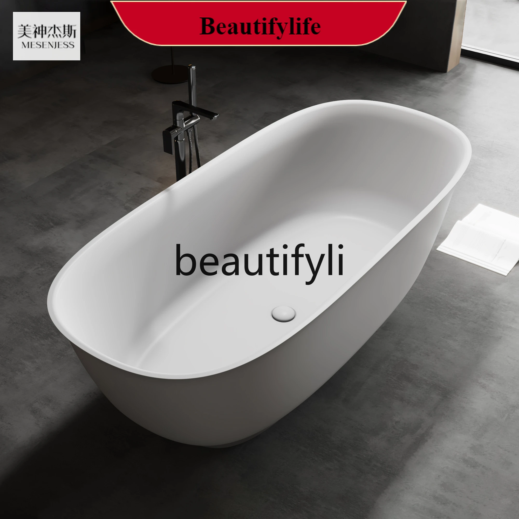 

F56 French European 1.7m Detached Hotel Villa Club Pure Acrylic Double Adult Household Bathtub Bathtub