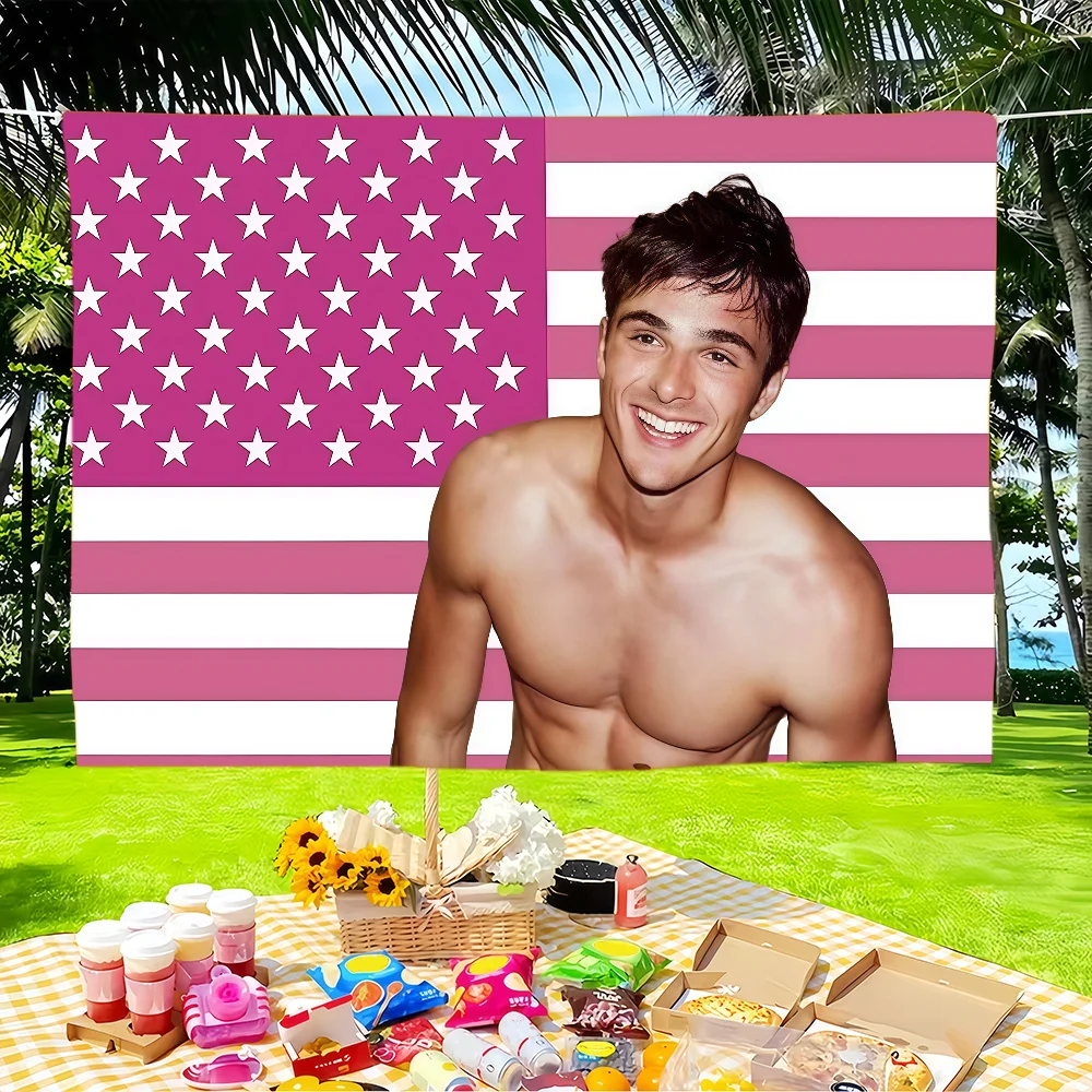 Hot Actor Jacob Elordi American flag For Garden Party Living Room Home Balcony Wall Decor Banner Bedroom Outdoor Tapestry