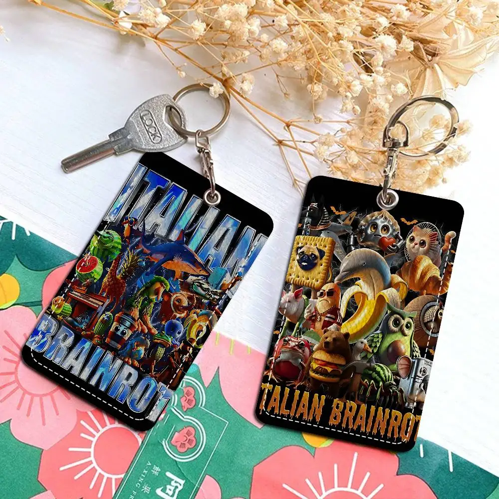 

I-ITALIANS B-Brainrot креативный брелок-держатель в стиле аниме с брелком для доступа, автобусная карта, кредитная ID, банковская карта, защитная