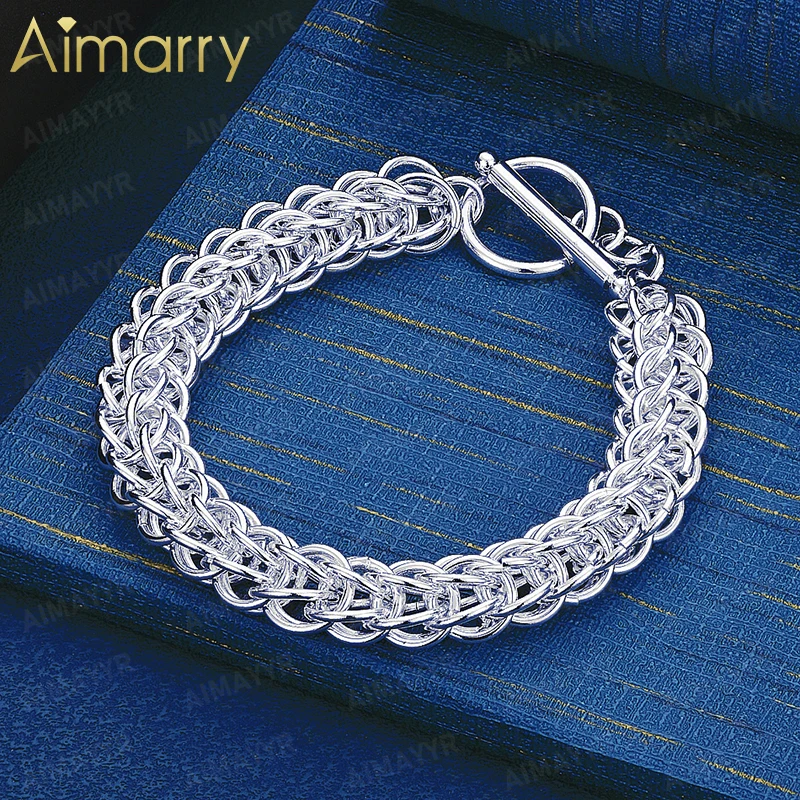 925 Sterling Silver Heavy-duty Multi-layer Woven Bracelet for Women's Parties Banquets Weddings High-quality Fashion Jewelry