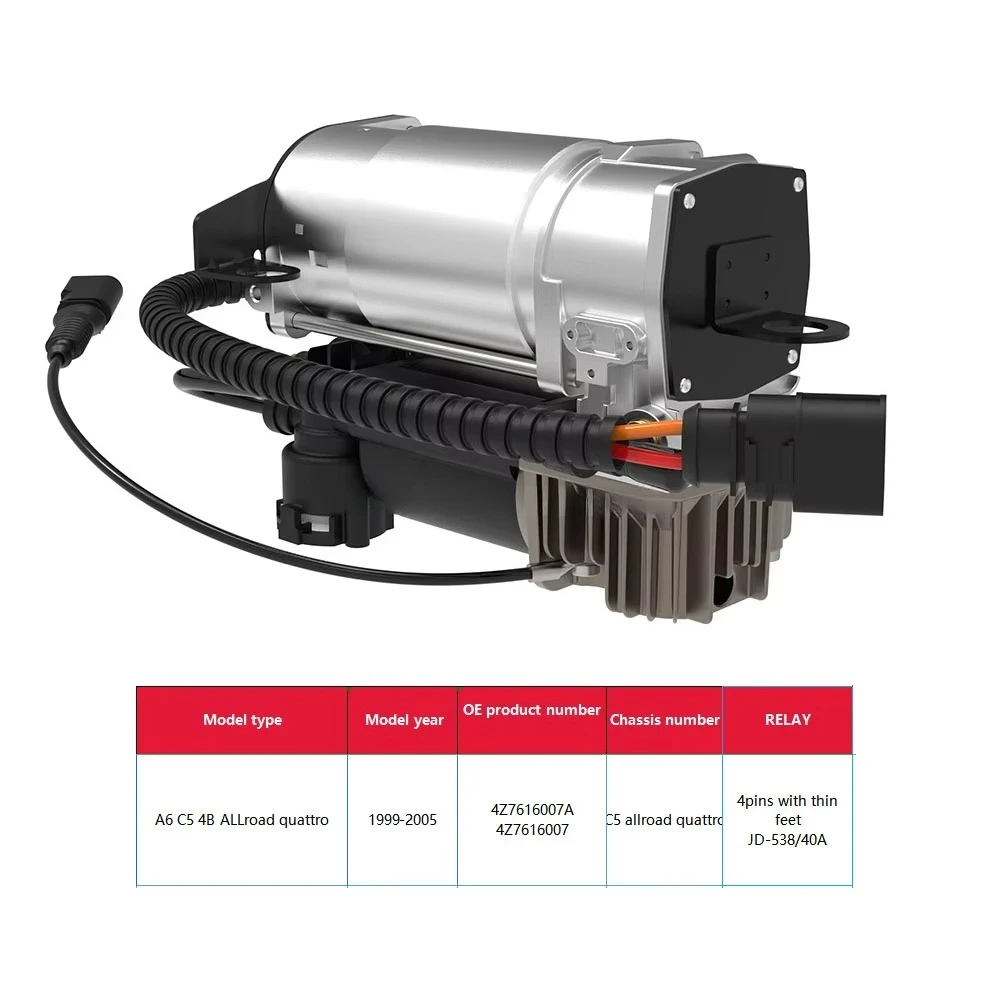 OE 4Z7616007 Air Suspension Compressor Pump For Audi A6 C5 4B Allroad Quattro 1999-2005 Air Ride Parts