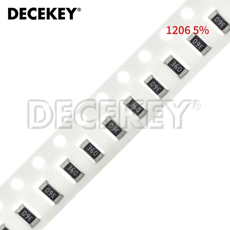 Resistor de SMD 1206 5%, 0R ~ 10M, 1 W, 4W, 0, 10, 100, 150, 220, 330 ohms, 1K, 2.2K, 4.7K, 10K, 100K, 1R, 10R, 100R, 150R, 220R, 330R, 470R, 1, 100 PCes m