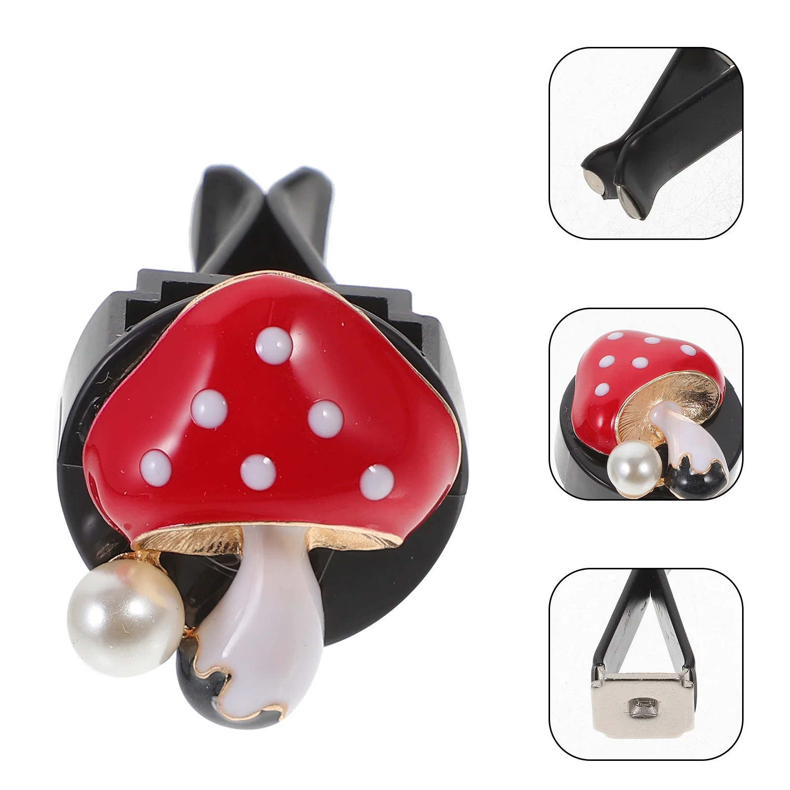 

4Pcs Car Air Freshener Clip Mushroom Style Zinc Alloy Plastic Cute Aroma Vent Outlet Clips Dashboard Decorations Gift
