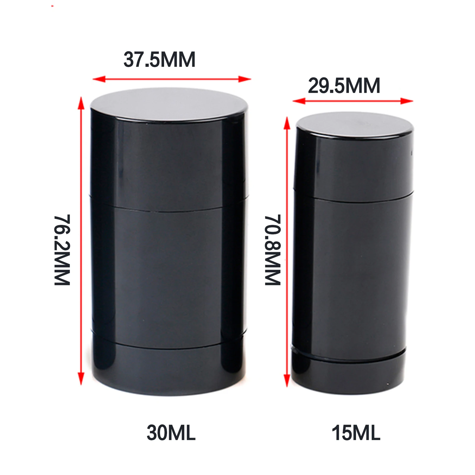 Reusable Deodorant Bottle 30ml Empty Black Cylinder Twist Up Stick Tube for Lip balm,Lipstick