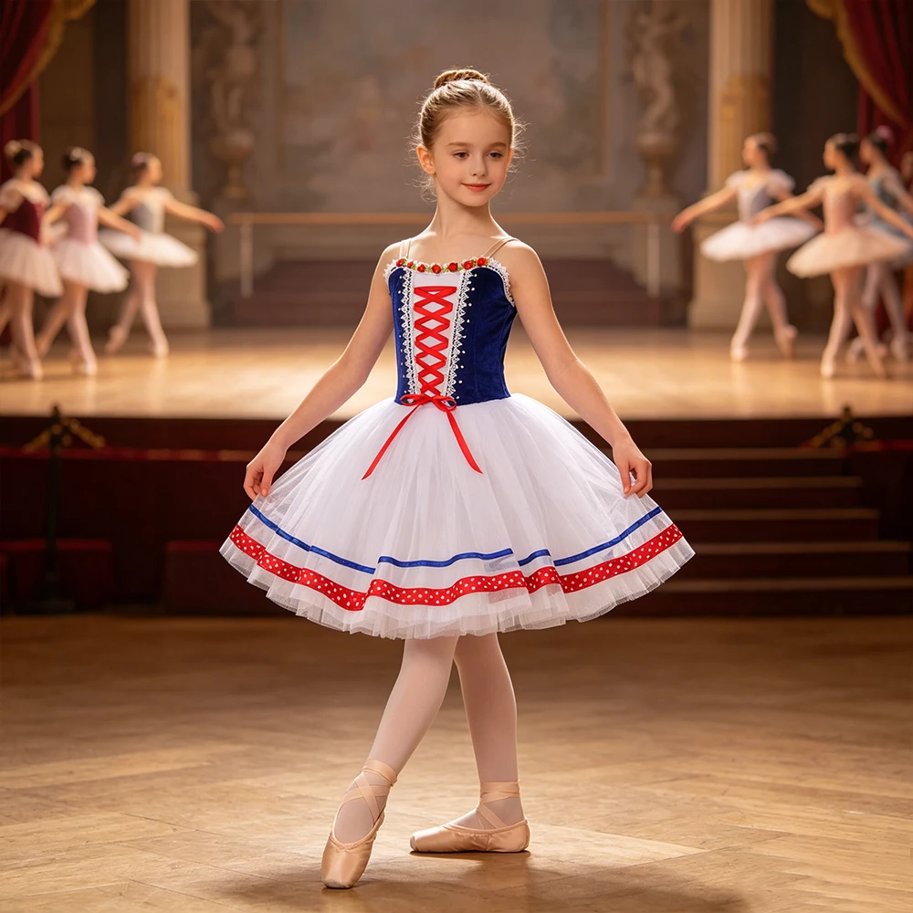 

Professional Romantic Tutu Girls Long Ballet Dress for Giselle Swan Lake & Stage Performance Concerts & Birthday Party