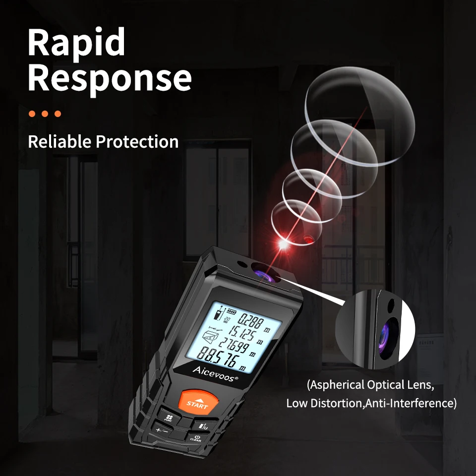 Aicevoos الرقمية ليزر Rangefinder 50 متر 70 متر 100 متر 120 متر الليزر مقياس مسافات ترينا الليزر شريط القياس الروليت المدى مكتشف #3