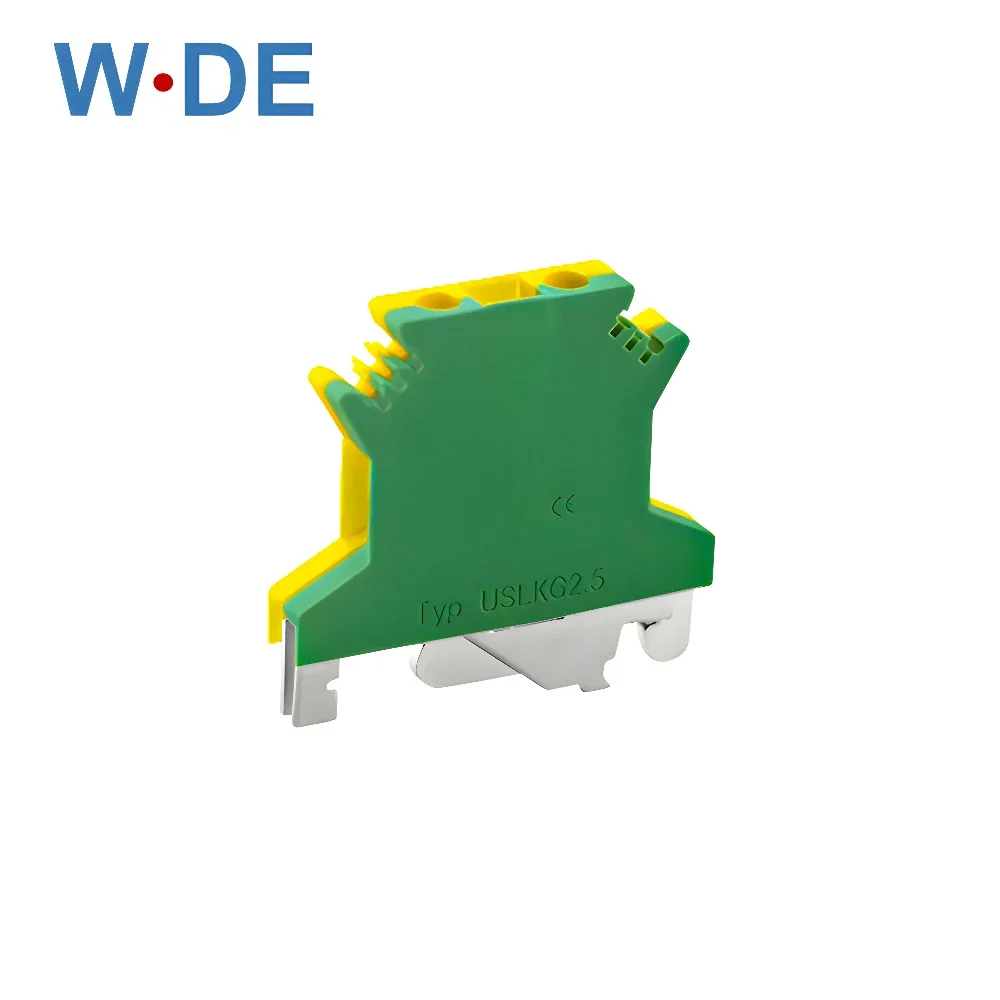 PE Din Rail Terminal Blocks10Pcs USLKG-2.5N Ground Universal Connector Screw Wire Conductor USLKG2.5