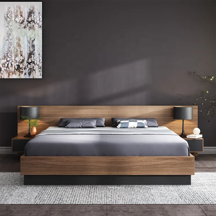 %s Modern Simple Tatami Bed With Storage Function Nordic E1 MDF Bed 1.5/1.8m King/Queen Size Double Bed Bedroom Furniture Set - view 2