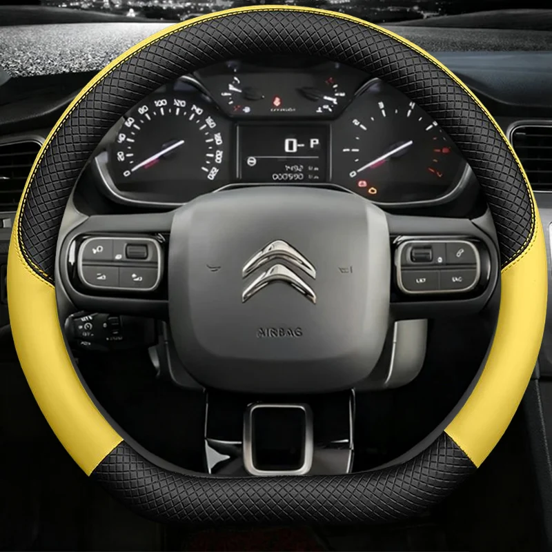 D Type Steering Wheel Cover For Citroen C3 II III 2009 - 2019 2020 C3 AIRCROSS 2017 2018 2019 2020 2021 Berlingo 3 C4 Picasso 2 view 5