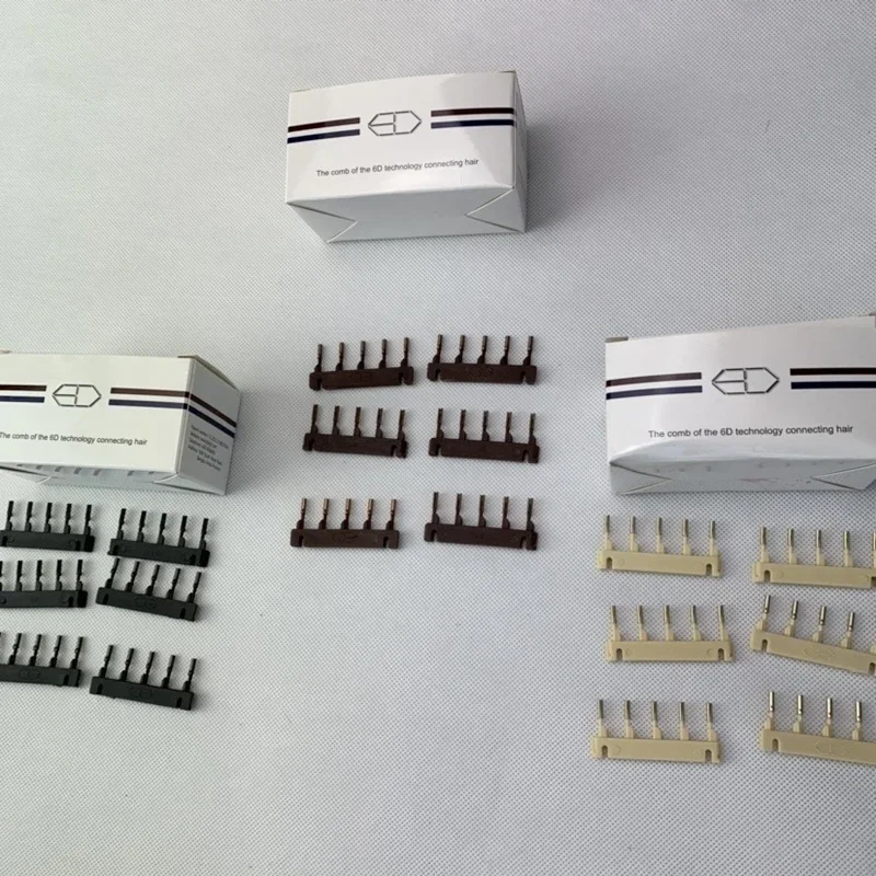 6D Hair extension machine 6D hair extension comb 40pcs/lot 6D Hair Extensions buckles black brown blonde device