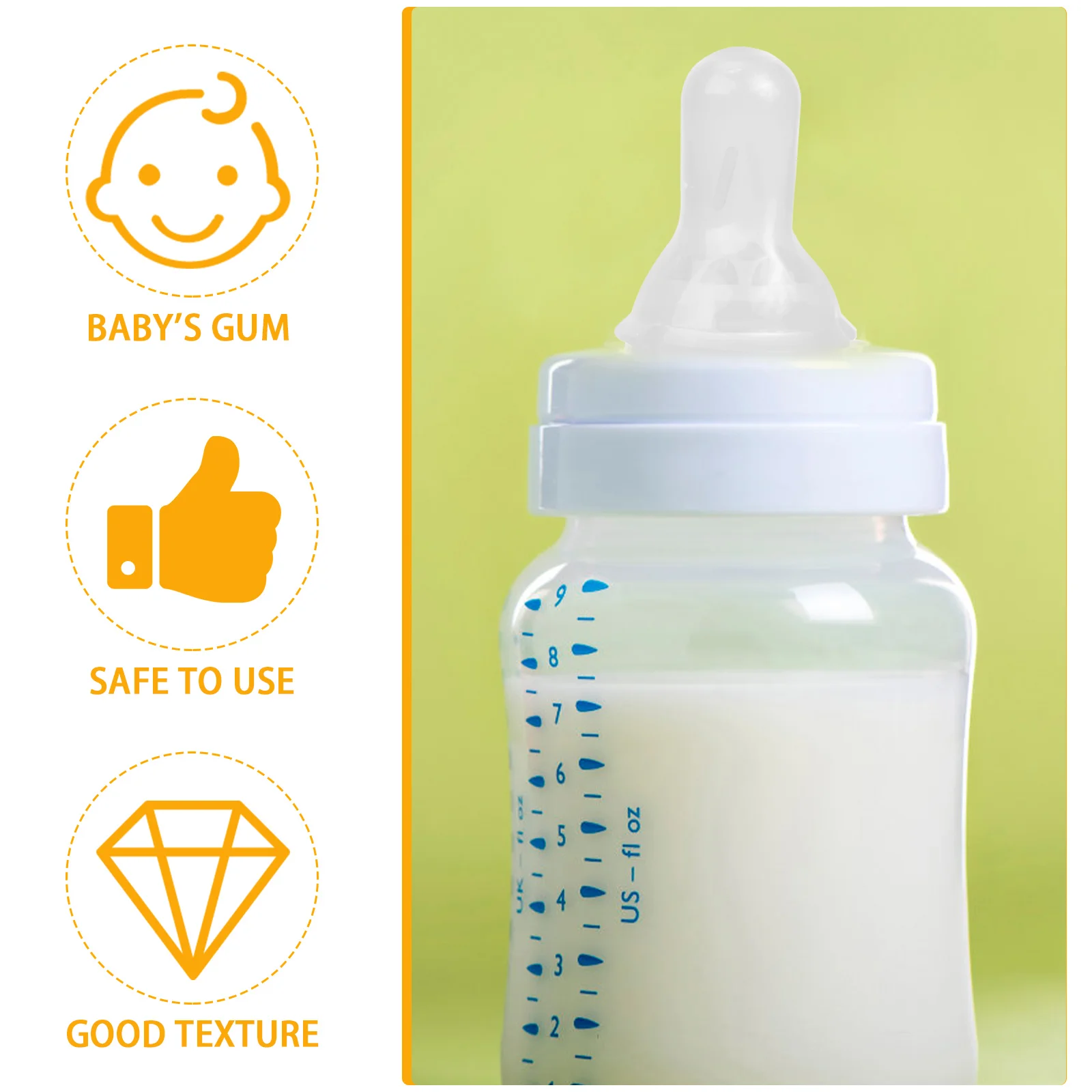 Milk Bottle Replacement Nipple Pacifier Infant Silicone Nipples Transparent Silica Gel